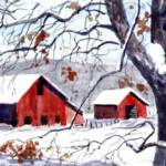 Red barns for Christmas