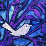 Little Blue Birdie in a Purple Tree